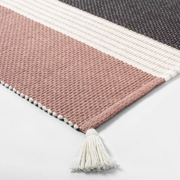 Colorblock Tassel Bath Rug - Hearth‎ & Hand Magnolia - Copper Cream Gray - Picture 3 of 7